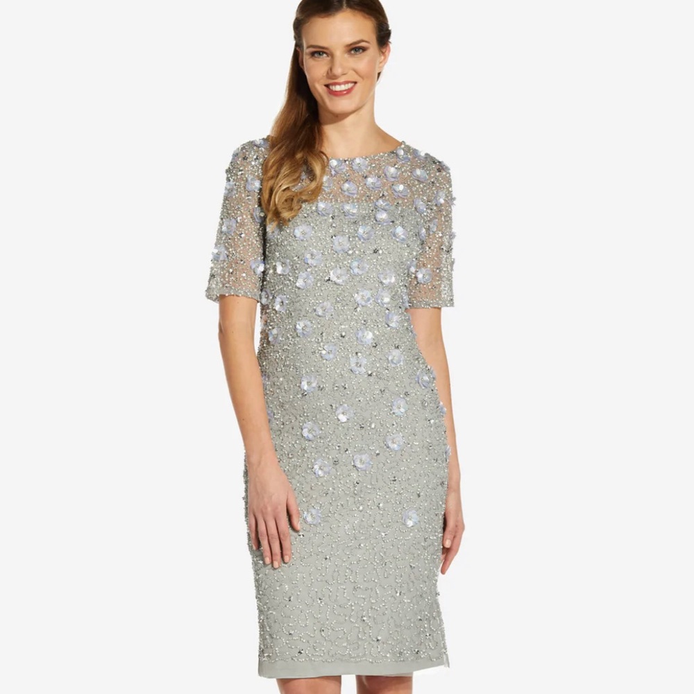 Adrianna Pappell Beaded Sheath Dress